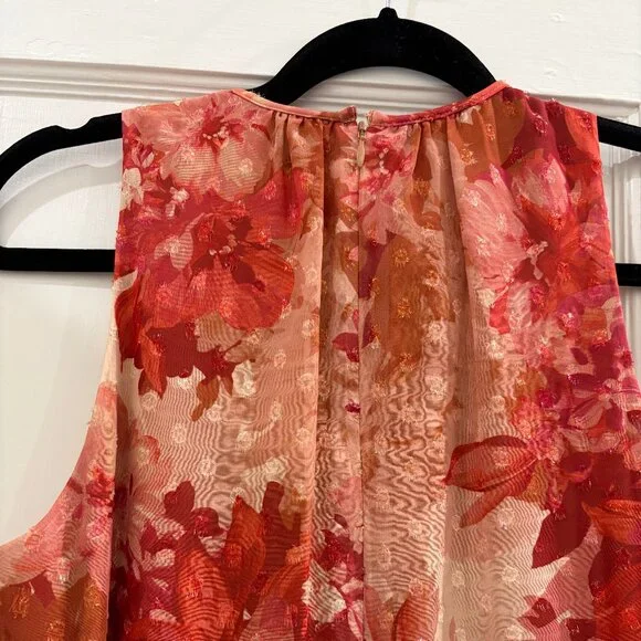Alex Marie formal red and metallic sleeveless ruffle floral dress, Sz 6, EUC - Picture 8 of 9